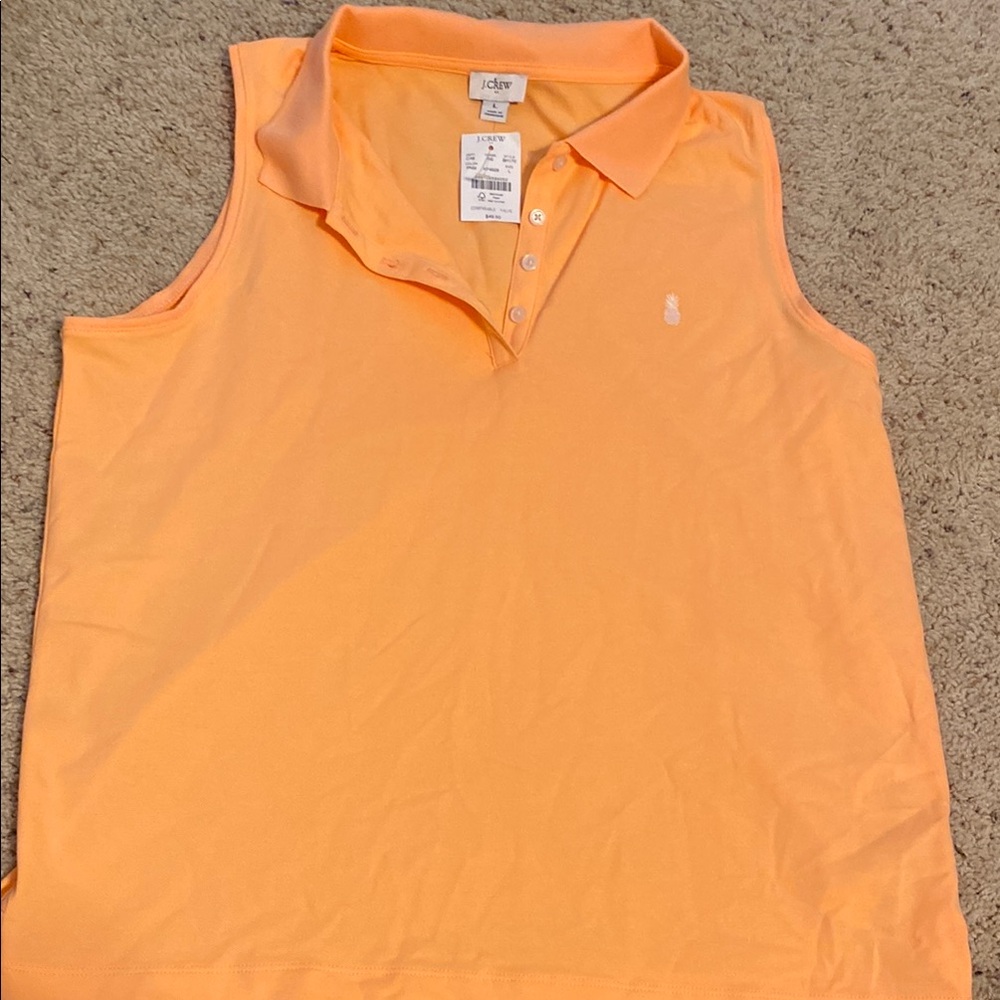 J.Crew Orange Sleeveless Polo Shirt